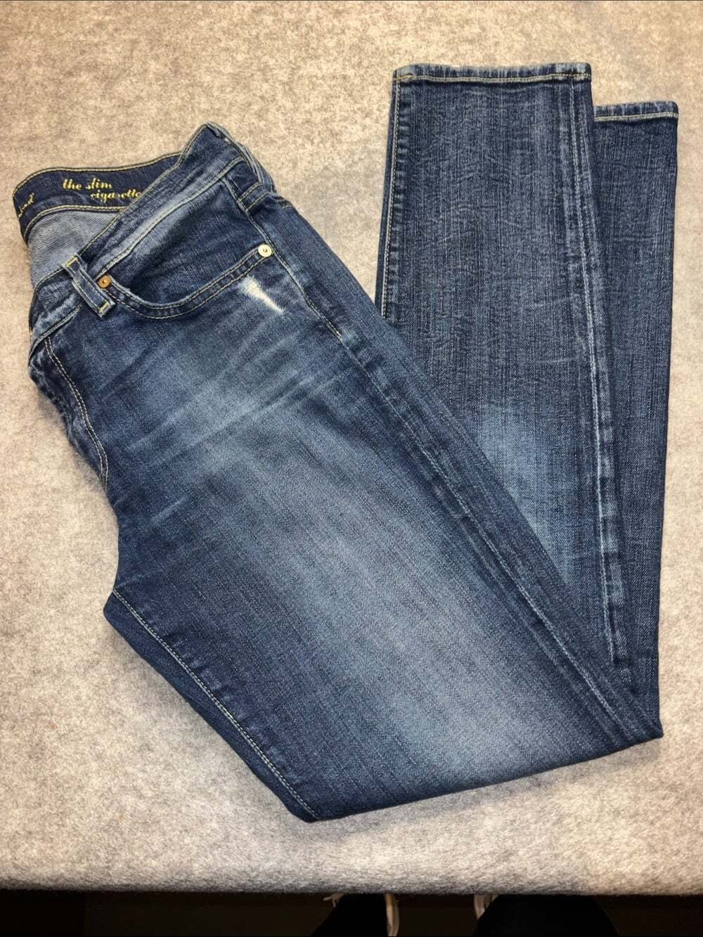 👖 7 For All Mankind Slim Cigarette Jeans Size 29 | Distressed Denim